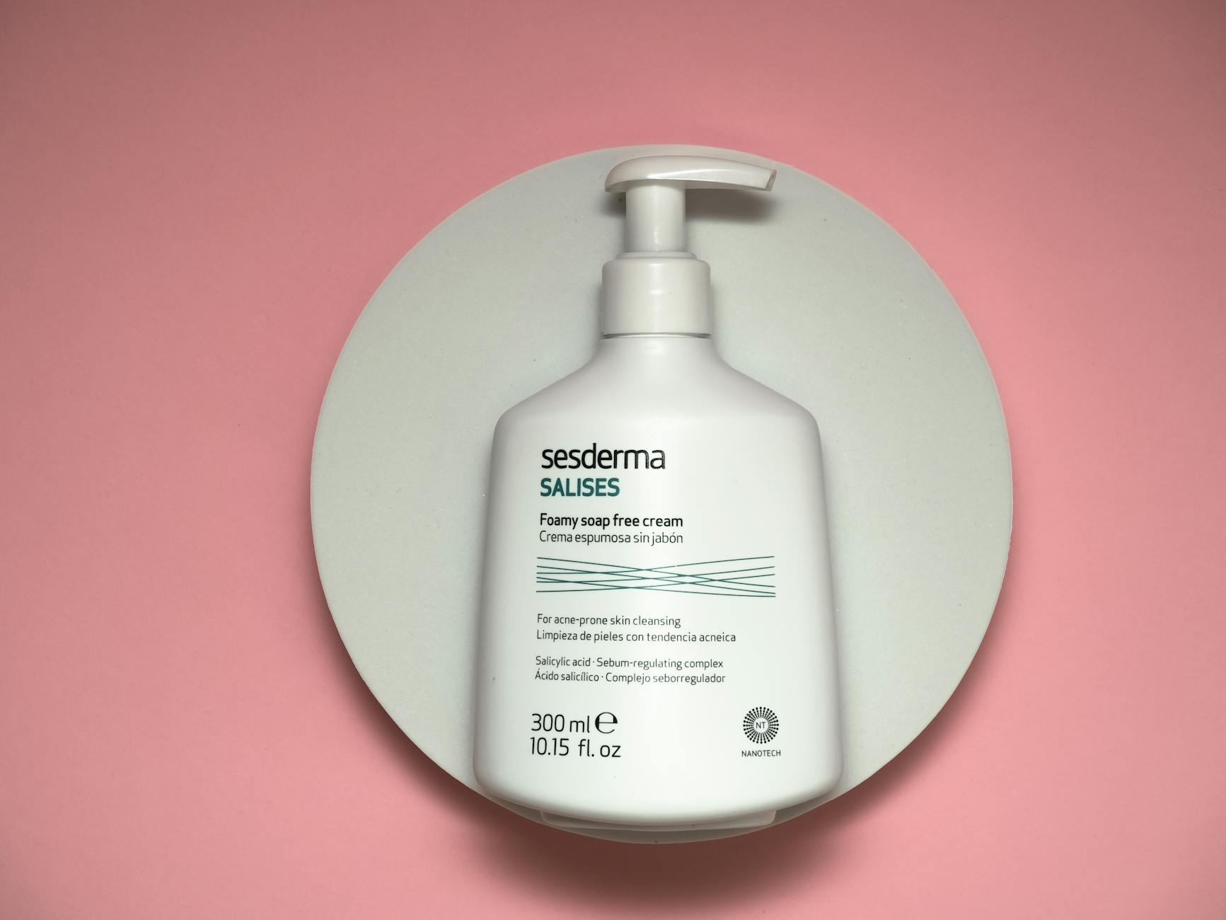 Salicylic acid skincare products on a clean surface, emphasizing acne treatment and healthy skin.